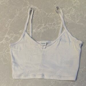 Sunday Best Light Blue Ribbed Crop Top